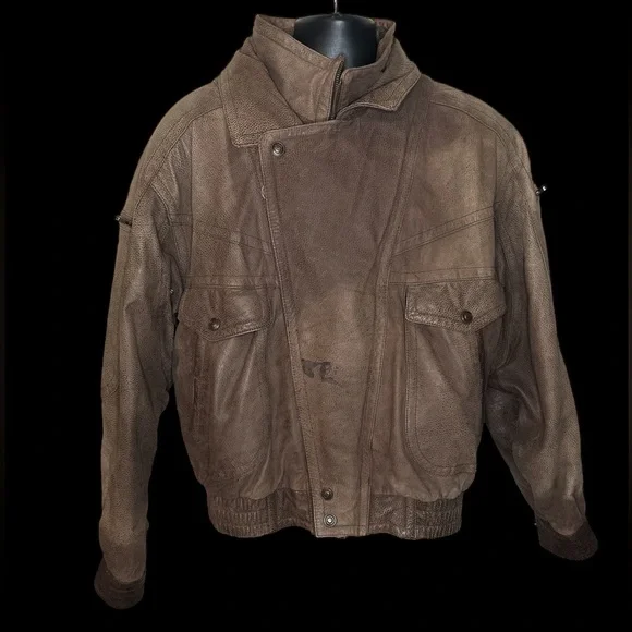 Wilsons Adventure Bound Leather Bomber Jacket Mens L Brown Thinsulate Zip Liner - Picture 2 of 6